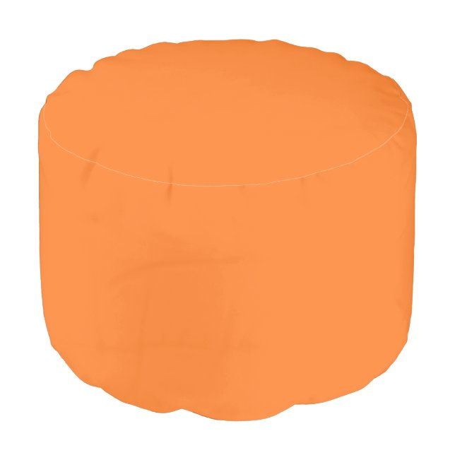 Pumpkin hex code FF7518 Pouf (Angled Front)