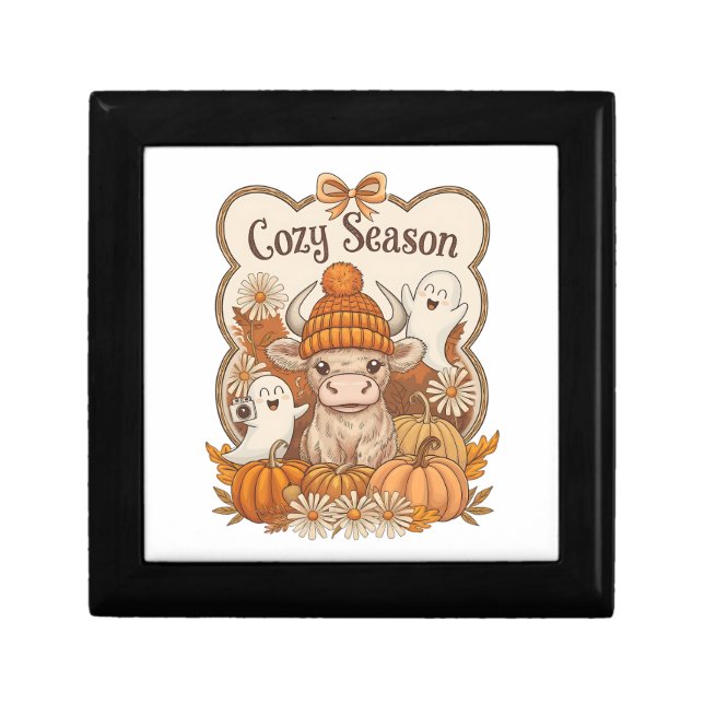 Pumpkin-highland Cow Ghost Halloween Gift Box (Front)