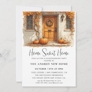 Pumpkin Housewarming Party Home Sweet Home Invitation