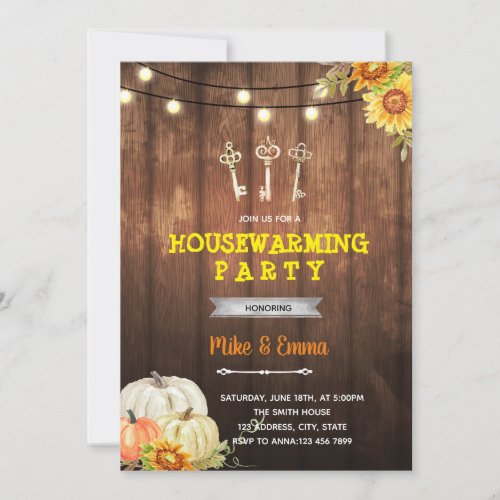 Pumpkin housewarming party invitation