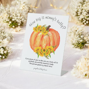 Pumpkin How Big is Mommy's Belly Game Pedestal Sign