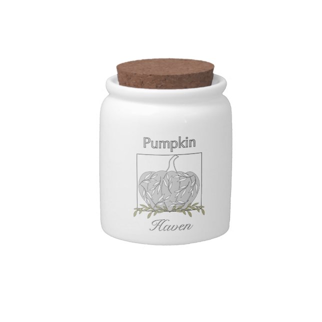 Pumpkin In Light- Pumpkin Haven Candy Jar (Front)