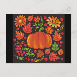 pumpkin in ukrainian style postcard