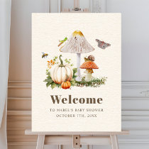 Pumpkin Insects Mushroom Woodland Baby Shower  Foam Board