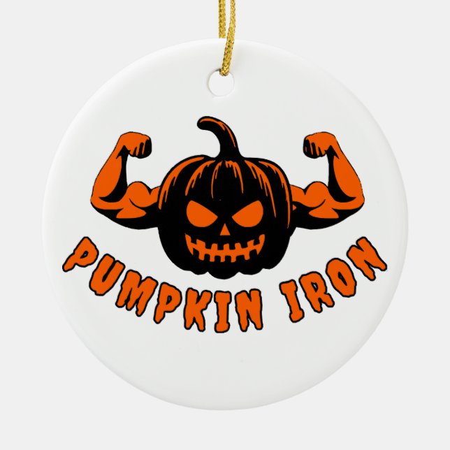 Pumpkin Iron  Ceramic Ornament (Front)
