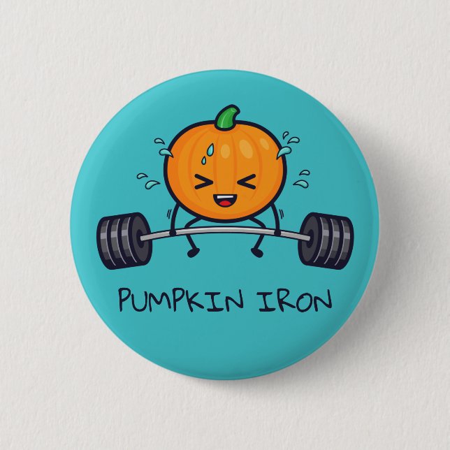 Pumpkin Iron Pun Button (Front)