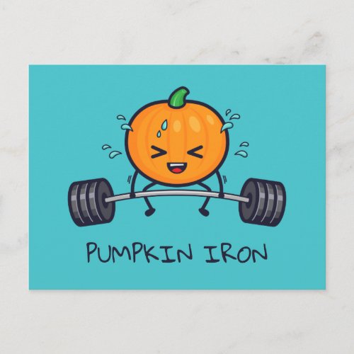 Pumpkin Iron Pun Postcard