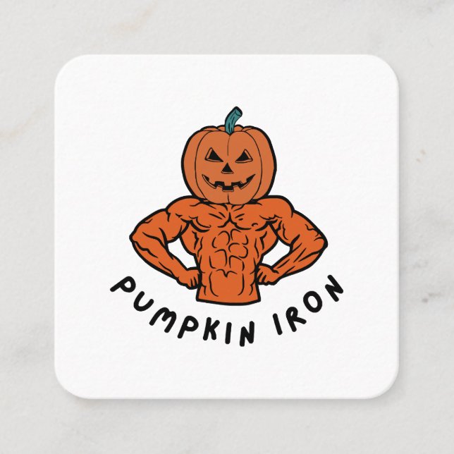 Pumpkin Iron  Square Business Card (Front)