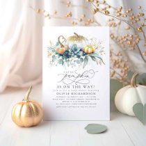Pumpkin is on the Way Succulents Fall Baby Shower Invitation