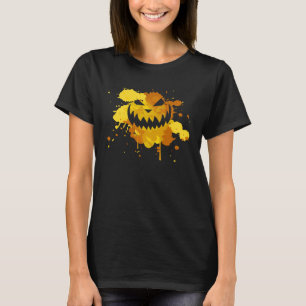 Pumpkin Jack o Lantern Creepy Halloween Party Lazy T-Shirt