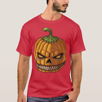 Pumpkin Jack O' Lantern Face, Evil Smile, Hallowee T-Shirt