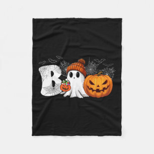 Pumpkin Jack O Lantern Ghost Boo Halloween Costume Fleece Blanket