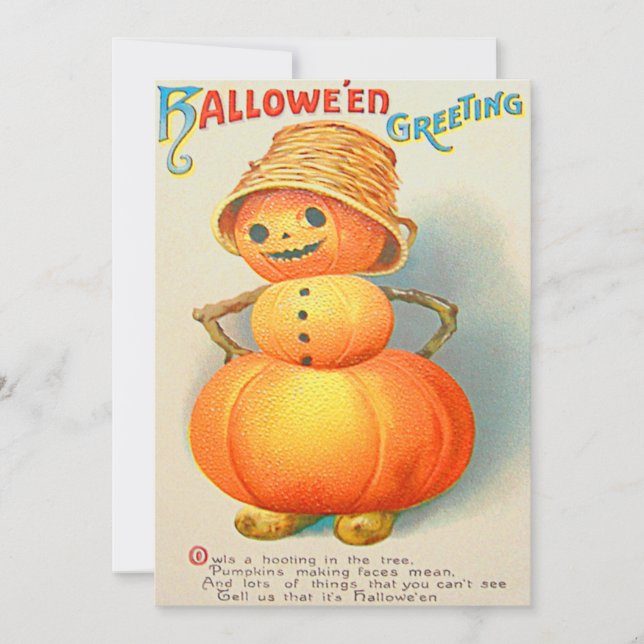 Pumpkin Jack O' Lantern Snowman (Front)
