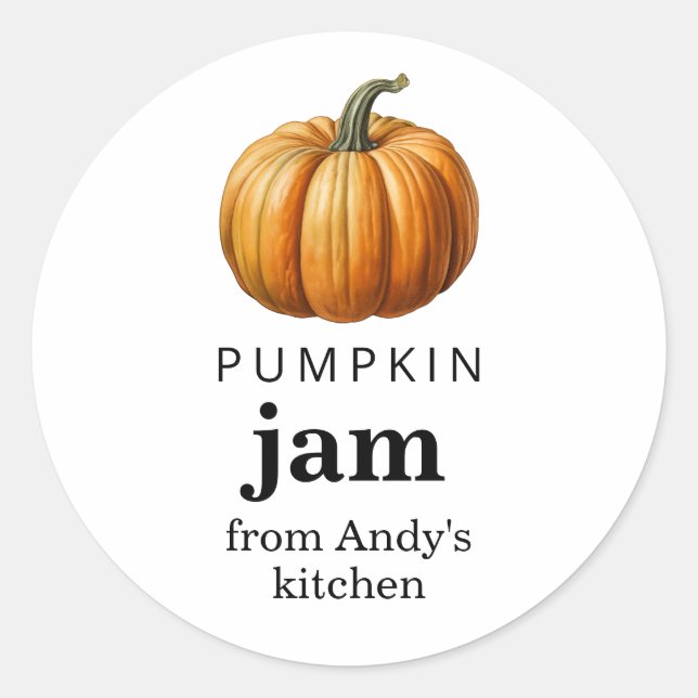 Pumpkin jam canning label  (Front)