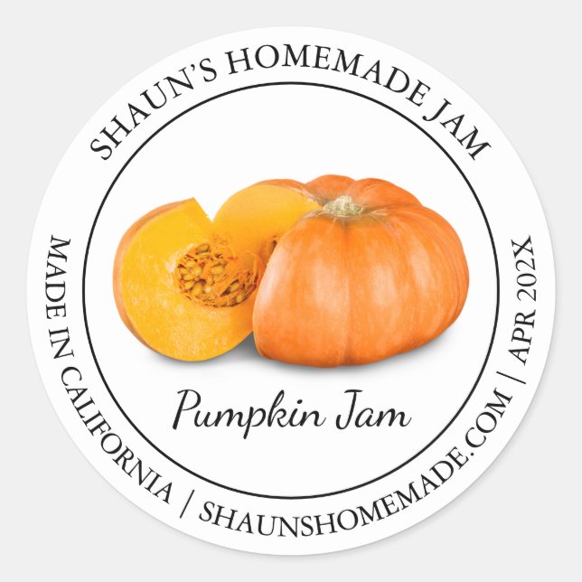 Pumpkin Jam Modern label (Front)