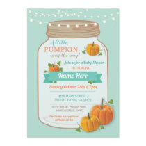 Pumpkin Jar Fall Mint Lights Baby Shower Invite