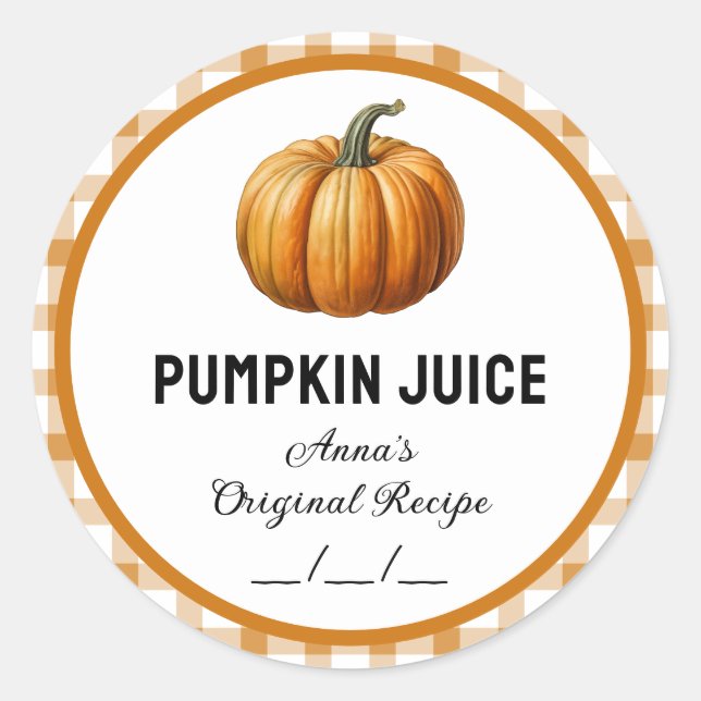 Pumpkin juice with checkered pattern label (Front)