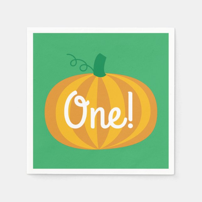 Pumpkin Kids Birthday Party Napkins (Front)