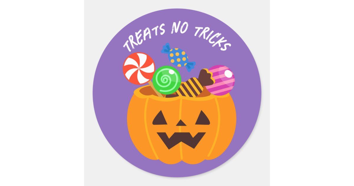 Pumpkin Kids Candy Halloween Party Classic Round Sticker | Zazzle