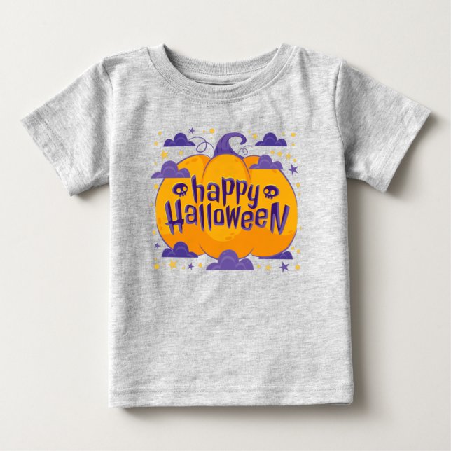 Pumpkin Kids Happy Halloween Baby Baby T-Shirt (Front)