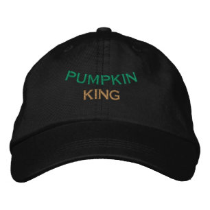 PUMPKIN KING Text Spooky Season Holiday-Hat Black  Embroidered Baseball Cap