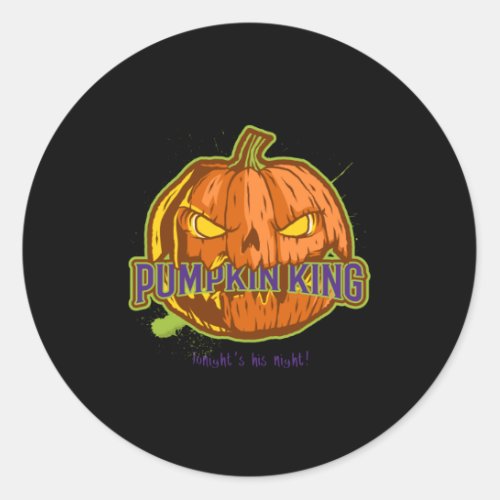 Pumpkin King Tonight his Night Classic Round Sticker