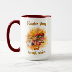 Pumpkin Kisses and Harvest Wishes 15oz Mug