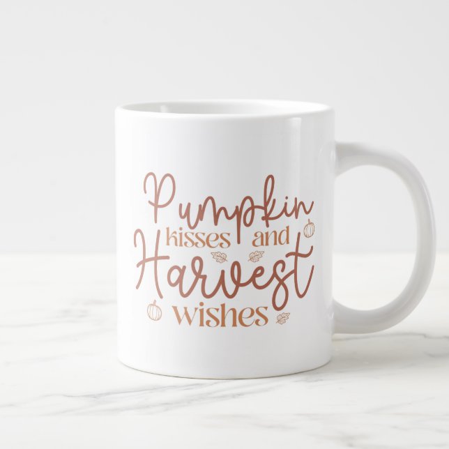 Pumpkin Kisses and Harvest Wishes Giant Coffee Mug (Right)