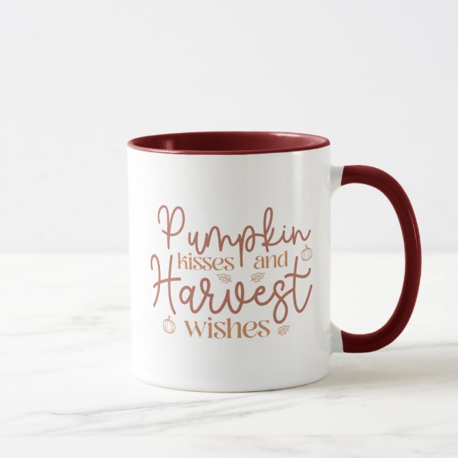 Pumpkin Kisses and Harvest Wishes Mug (Right)