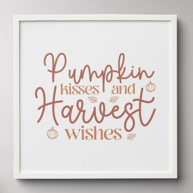 Pumpkin Kisses and Harvest Wishes Peel And Stick Photo Tile (Front Set)