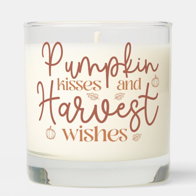 Pumpkin Kisses and Harvest Wishes Scented Candle (Front)