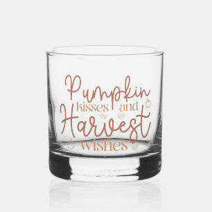 Pumpkin Kisses and Harvest Wishes Whiskey Glass