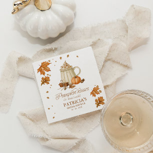 Pumpkin Kisses & Bridal Wishes Fall Bridal Shower Napkins