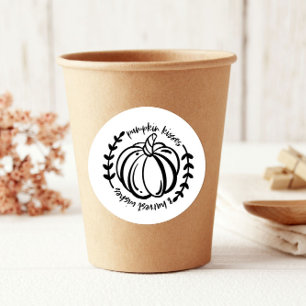 Pumpkin Kisses Harvest Wishes Thanksgiving Classic Round Sticker