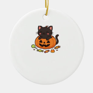 Pumpkin Kitty Parade Essential T-Shirt Ceramic Ornament
