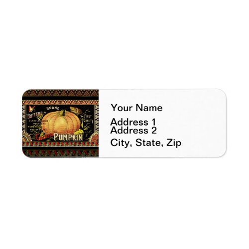 Pumpkin Label Antique Butterfly Brand