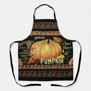 Pumpkin Label Antique Butterfly Brand Apron