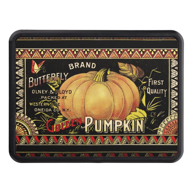 Pumpkin Label Antique Butterfly Brand Hitch Cover (Front)