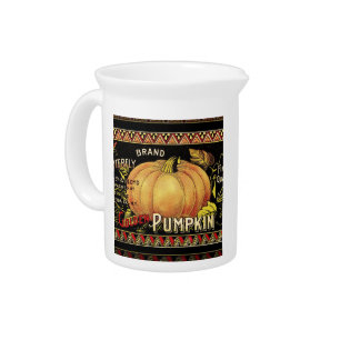 Pumpkin Label Antique Butterfly Brand Pitcher