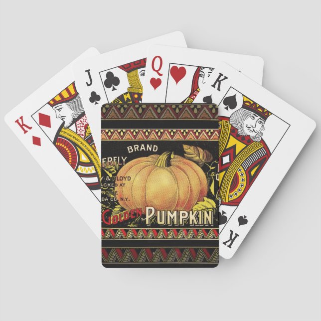 Pumpkin Label Antique Butterfly Brand Poker Cards (Back)