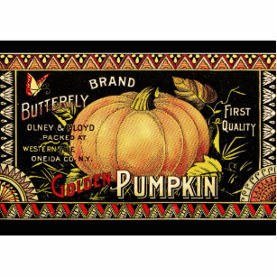 Pumpkin Label Antique Butterfly Brand Statuette