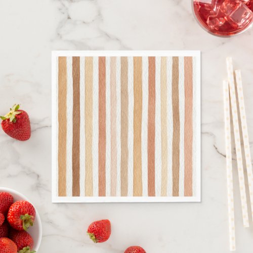 Pumpkin Latte Blush Stripes Napkins