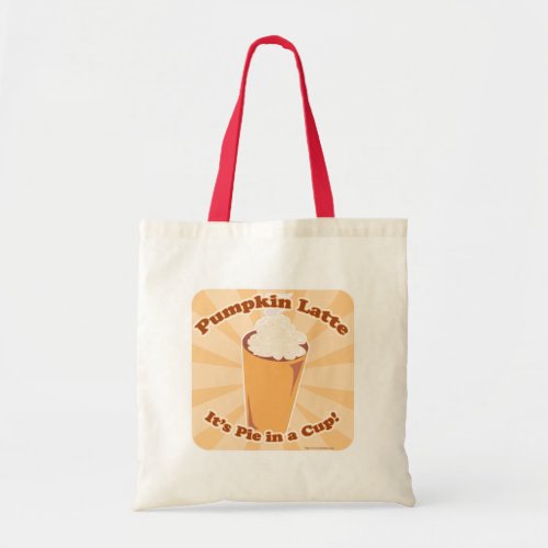 Pumpkin Latte Lover Slogan Cartoon Fun Design Tote Bag