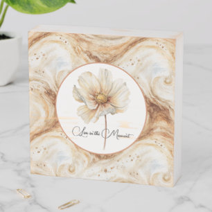 Pumpkin Latte Swirls Fall Flower Wooden Box Sign