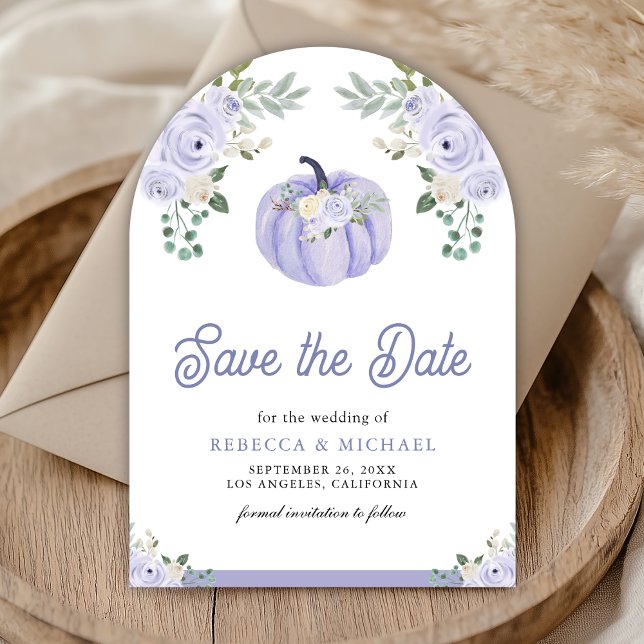Pumpkin Lavender Roses Arch Wedding Photo Save The Date (Creator Uploaded)