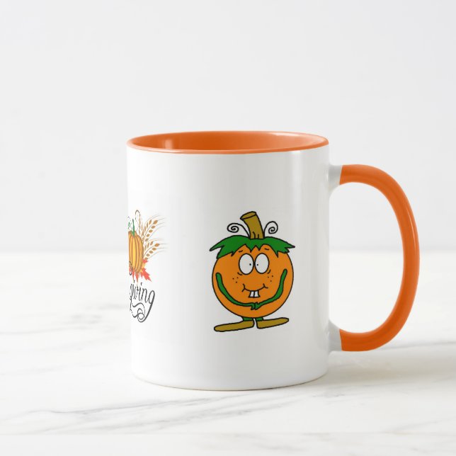 Pumpkin Leaf Fall Nature Landscapes Seasons Autumn Mug (Right)