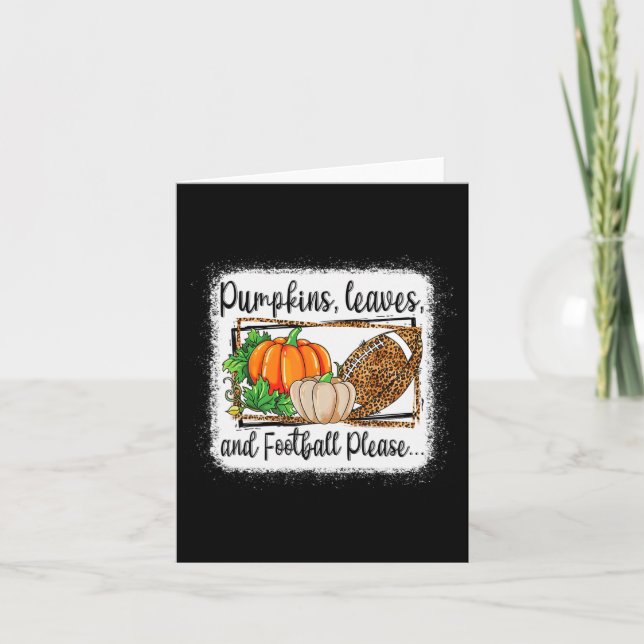 Pumpkin Leaves And Footbyll Please Leopard Fall Vi Card (Front)