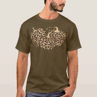 Pumpkin Leopard Cheetah Autumn Pumpkin Cute Thanks T-Shirt