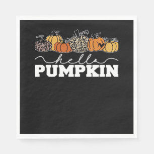 Pumpkin Leopard Fall Women Cute Autumn Season Than Napkins