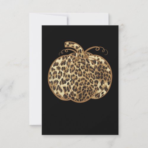 Pumpkin Leopard Print Thanksgiving Halloween Invitation